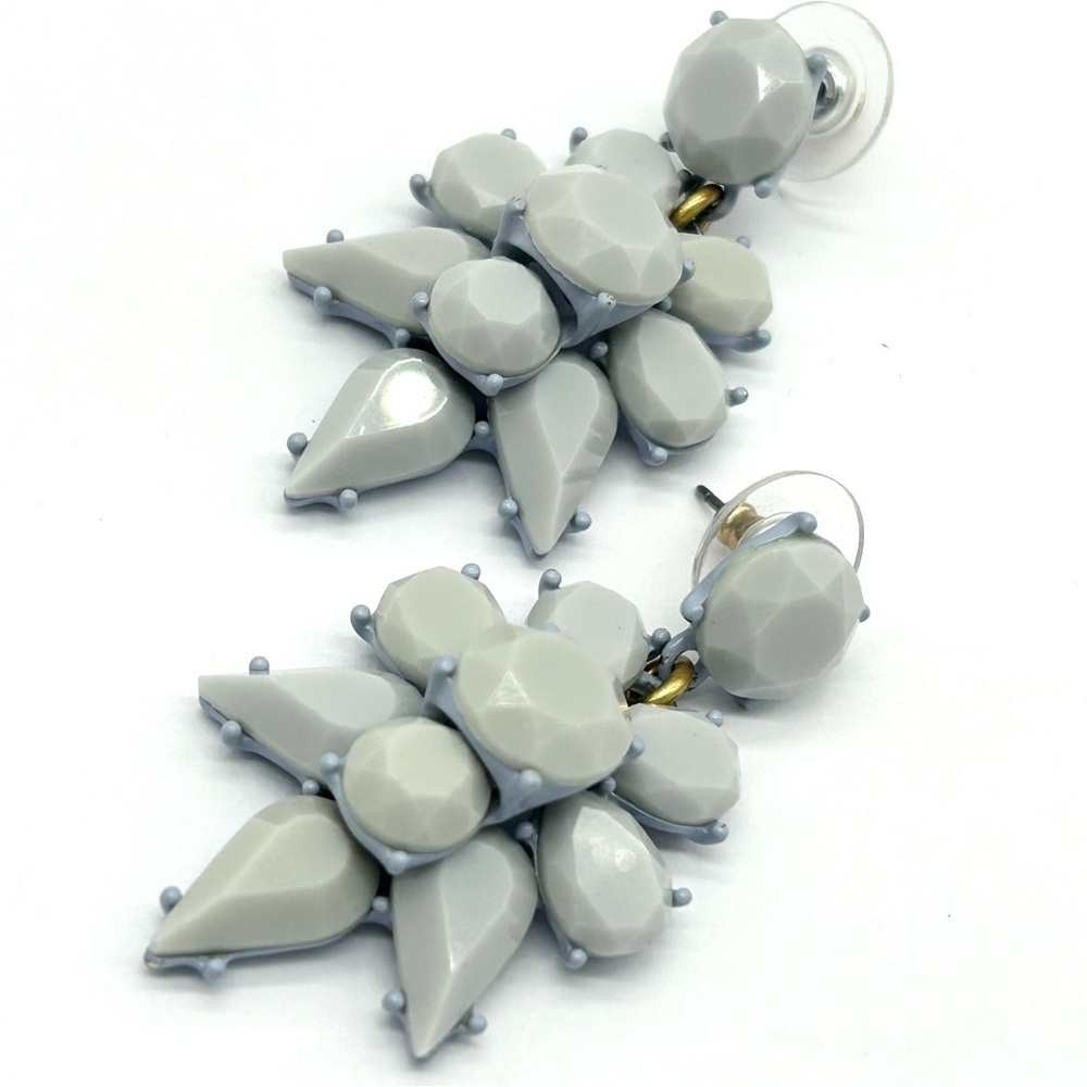 J. Crew Light Gray and Lavender Stacked Earrings